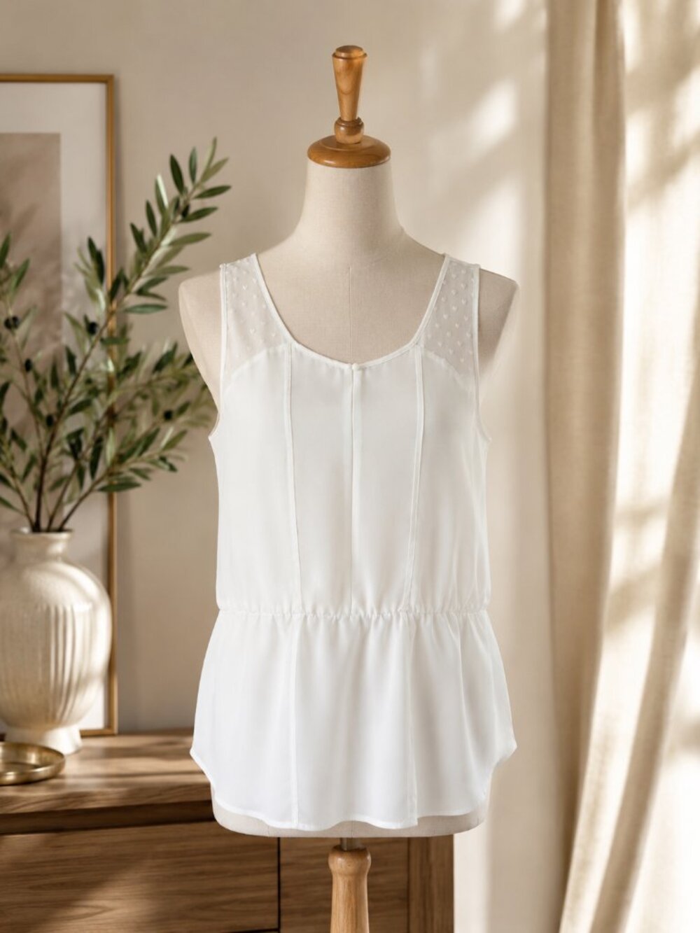 Reitmans Ladies Large White Sheer Tank Blouse